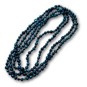 Estate Multi-Strand Iridescent Blue Freshwater Pearl Necklace